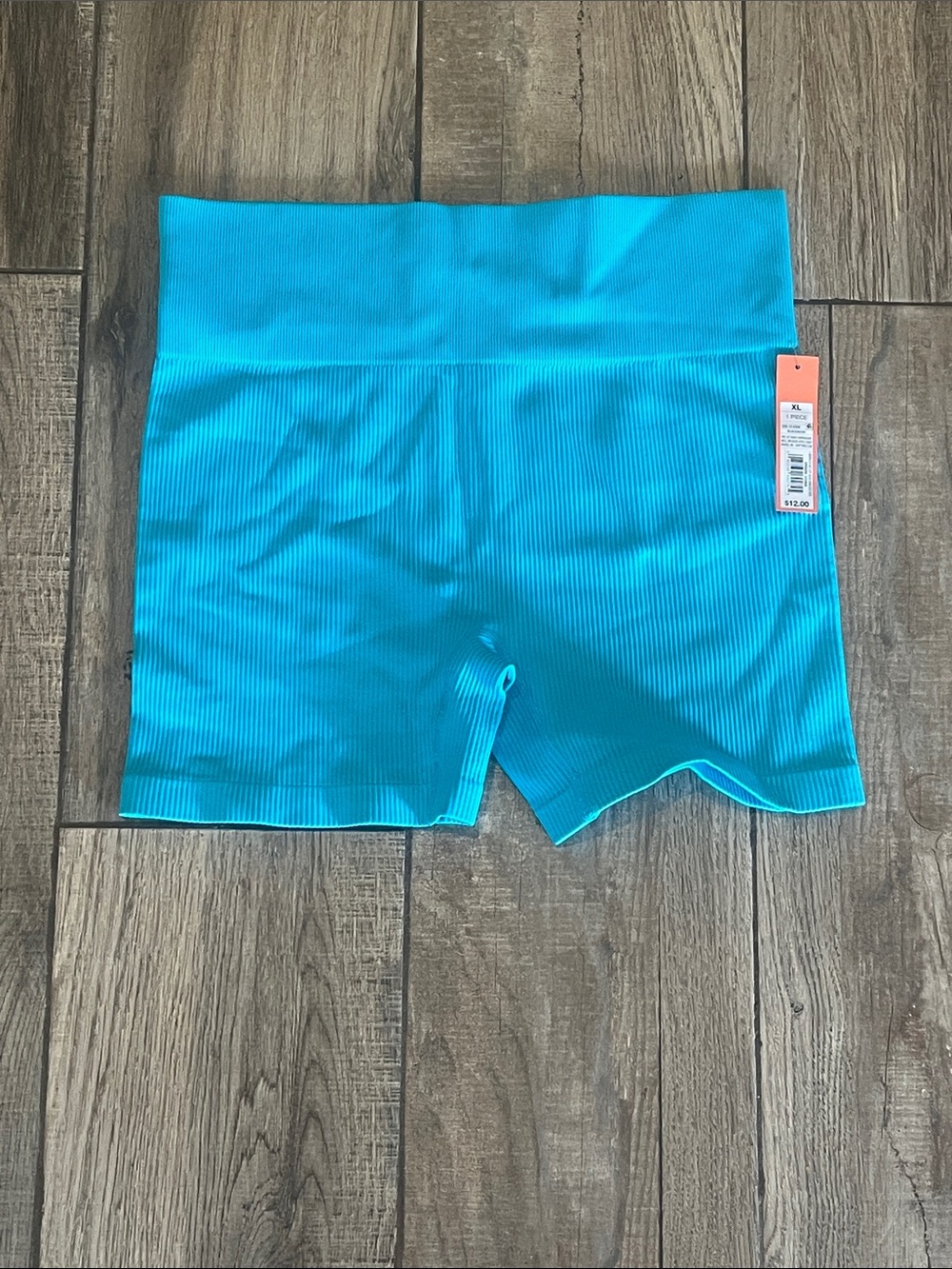 Colsie Ribbed High-Waist Bike Shorts - Turquoise
